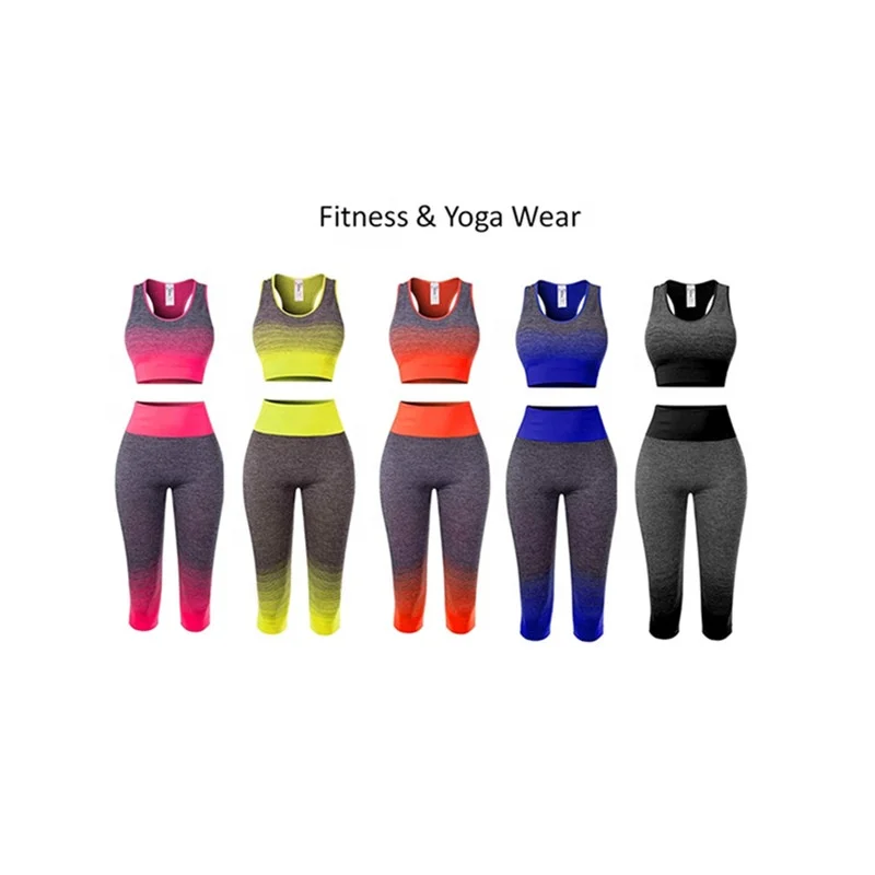 
Ombre 2 piece fitness yoga wear women sports clothes fitness gym workout active wear set 