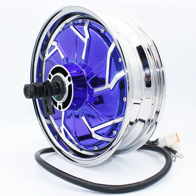 Qsmotor 12 inch 2000W electric motorcycle scooter brushless DC motor reinforced double Hall Electroplating blue