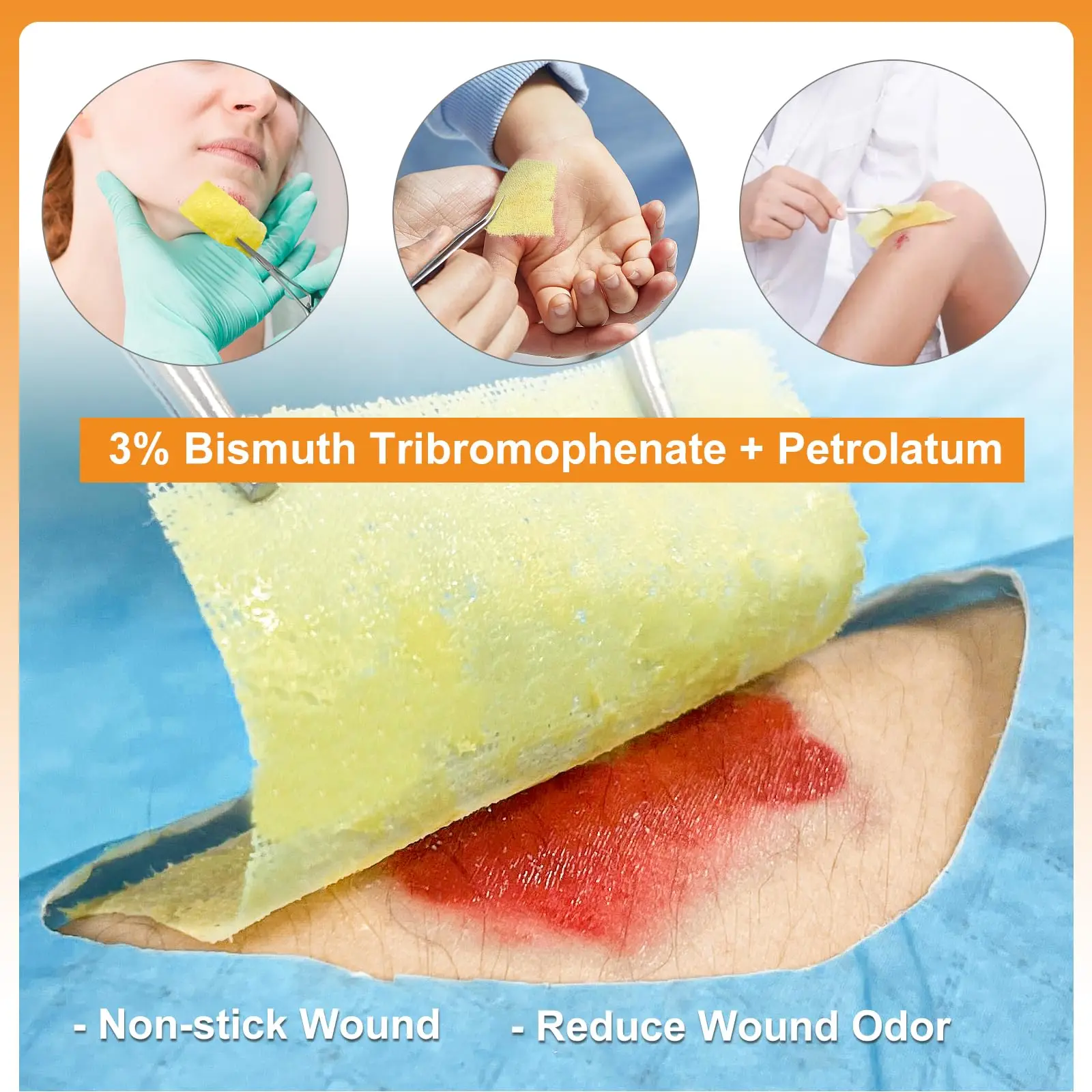 Wound Care Petrolatum Xeroform Dressing Xeroform Gauze For Open Wounds