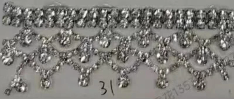 drill chain clothes trousers ornament rhinestones crystal shoe trim European American style clothing rhinestone chain