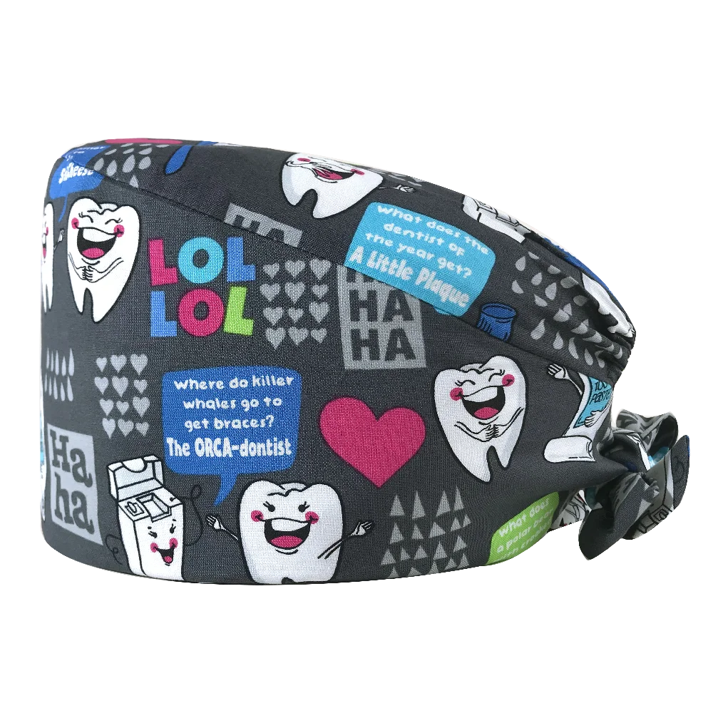 Cotton Working Cap with Button and Sweatband Adjustable Bouffant Hats for Women Men and Men