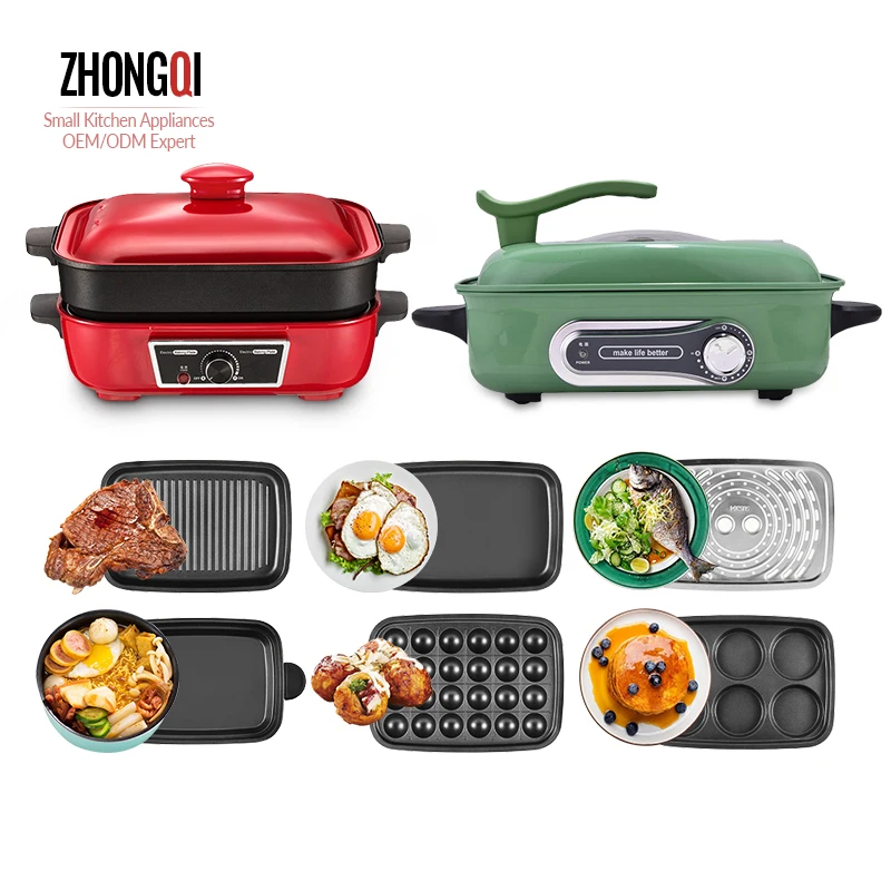 Wholesale OEM Household Smokeless Takoyaki Small Electric Hot Pot Bbq Grill Multi-function Cooking Pot