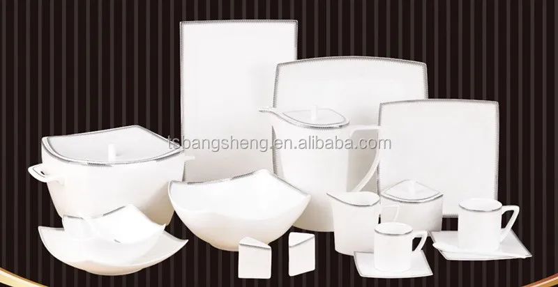 66pcs bone china dinnerware sets Cheap price wholesale home or hotel Luxurious Design dinner set bowls plates