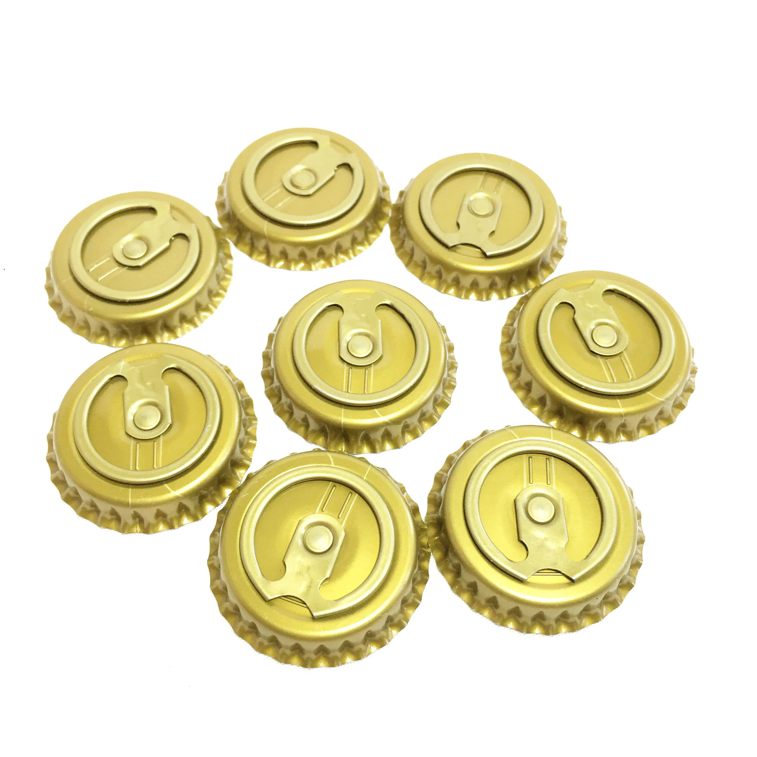 Custom Logo Tinplate Ring Pull Crown Cap 26mm Easy Open Crown Cap for Beer Wine Bottles