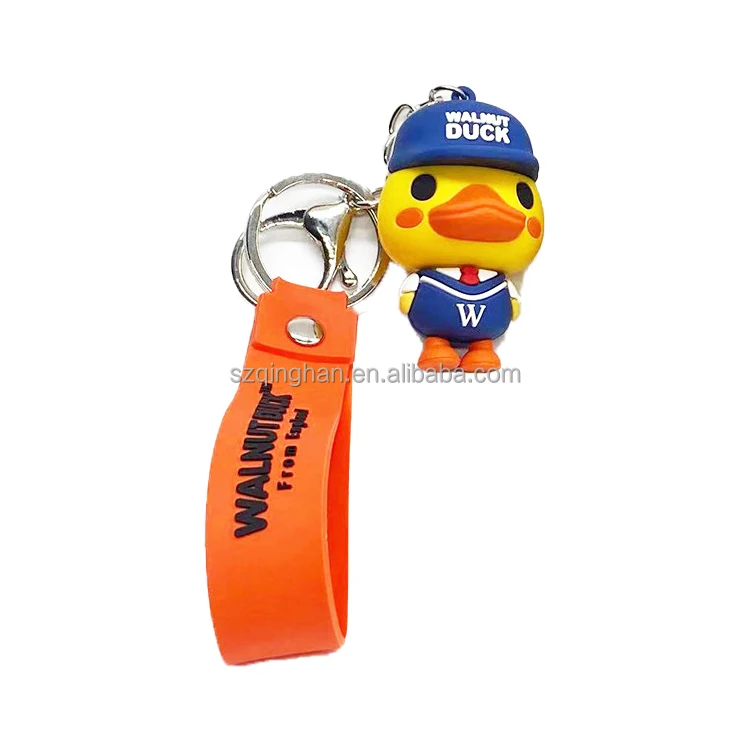 rubber small duck key chain cheap custom pvc key chain small order key chain rubber 3d