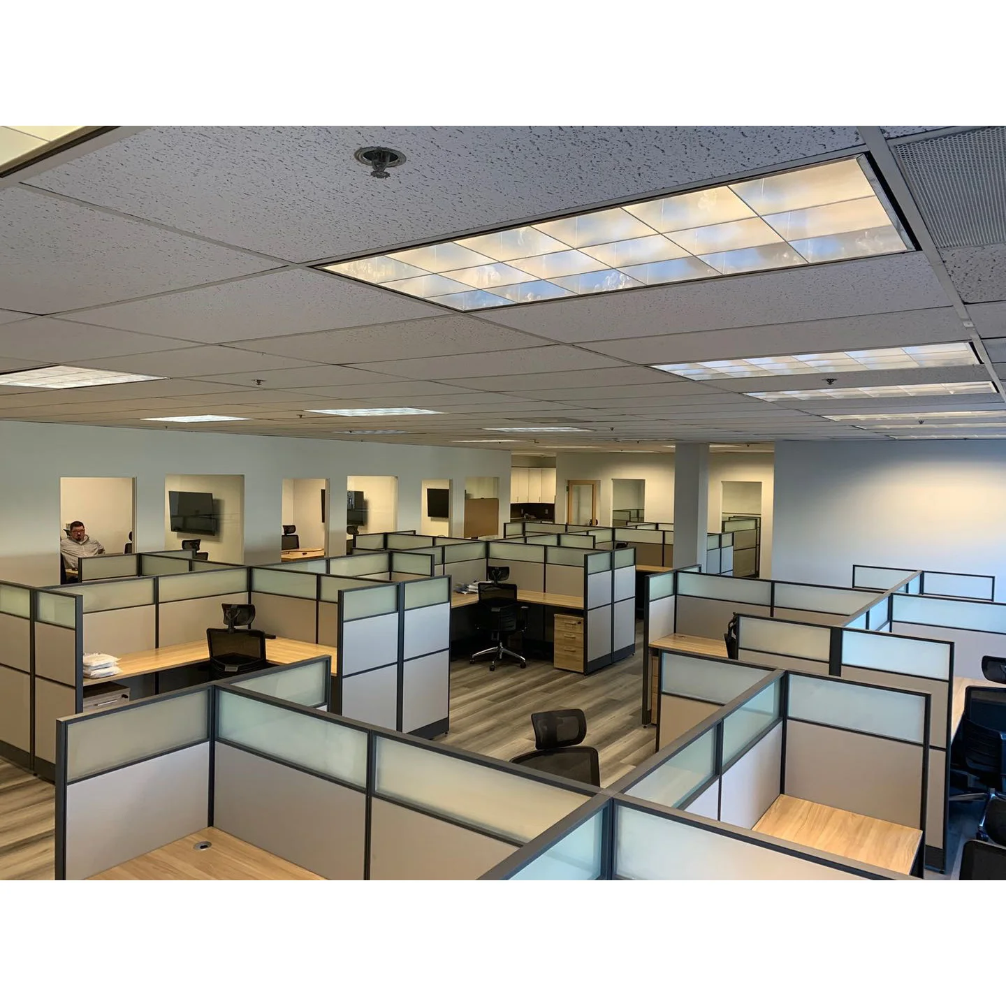 Modern high wall cubicle office workstation furniture design(FOH-BW-A2L1414T)