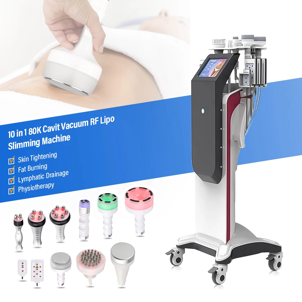 Salon use 80k 10in1 body slimming and face lifting 80 k vacuum rf skin tightening fat reduction machine