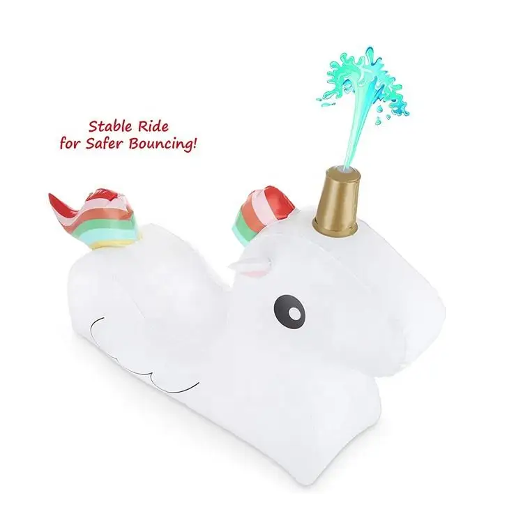 Inflatable unicorn swimming pool float toy Outdoor toy Sprinkler game swimming pool spray ride toy