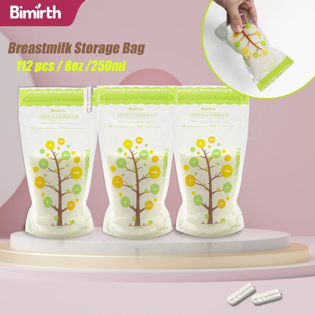 Bimirth Double Zipper Seal Breast Milk Bag bpa free For Storing and Freezing Breastmilk pouch storage Ready to Ship