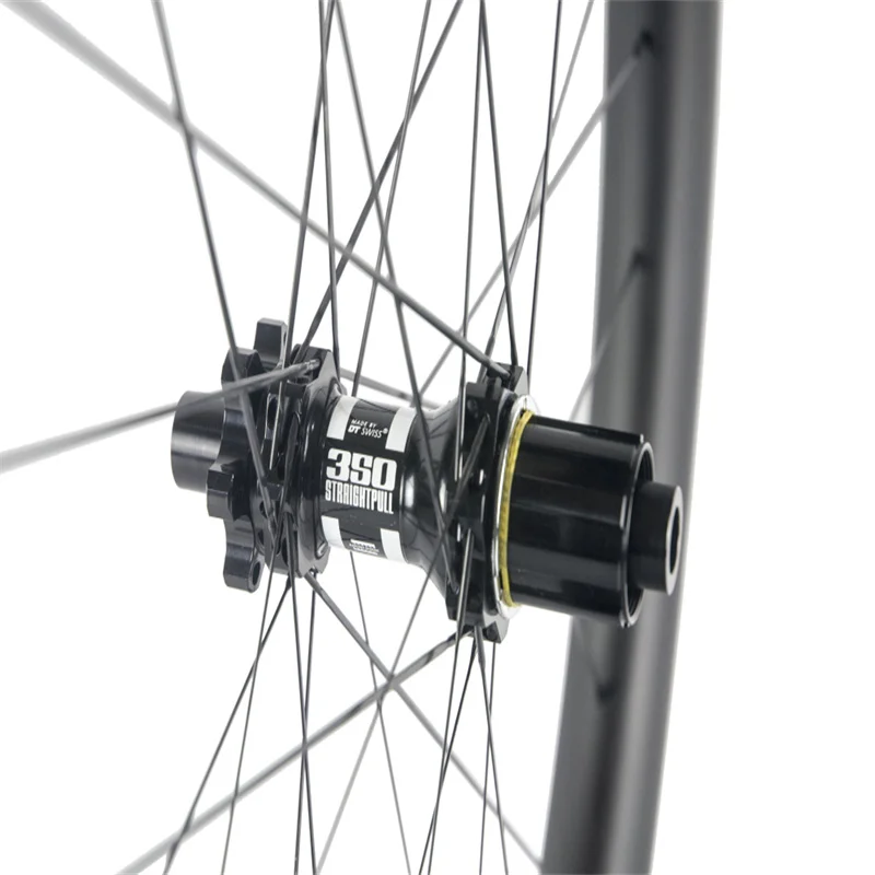 TB292 27.5er Carbon 700c MTB bicycle racing wheels 34mm Width Tubeless bicycle Thru-Axle DT 350 hub wheelset free shipping