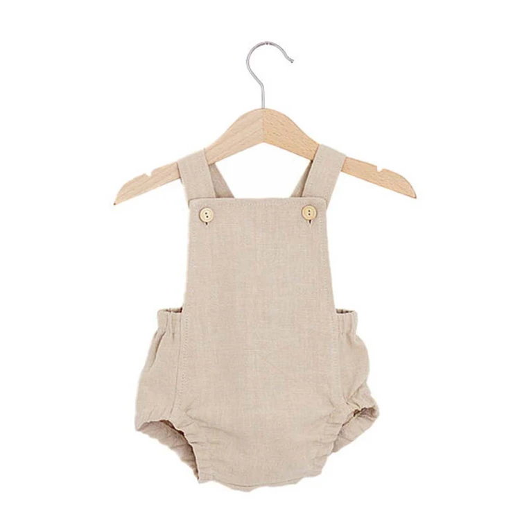 Wholesale Sleeveless baby boys linen romper jumpsuit