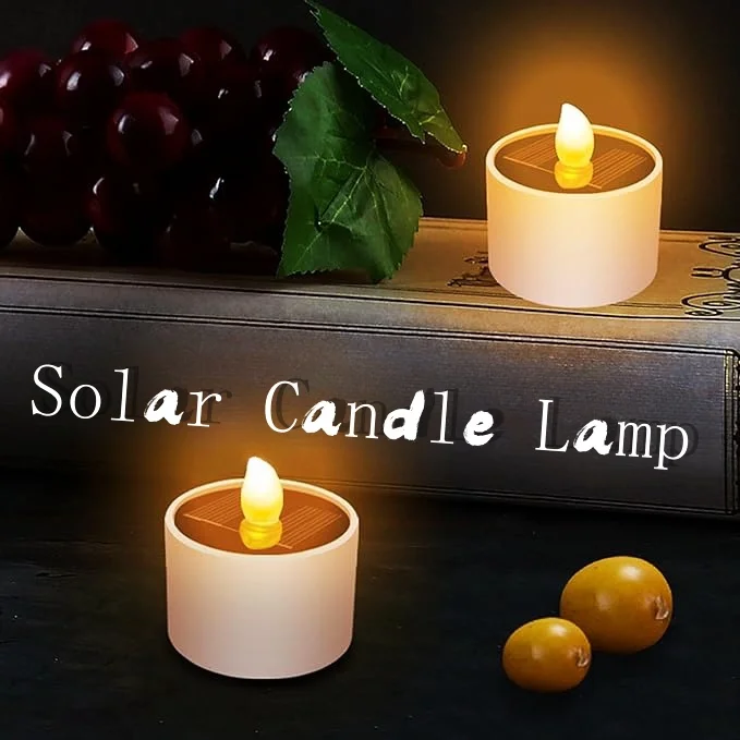 Ramadan Decorative Easter Day Led Solar Candle Lamp Flashing Solar Electronic Candle Yellow Color Lighting for Living Room Decor