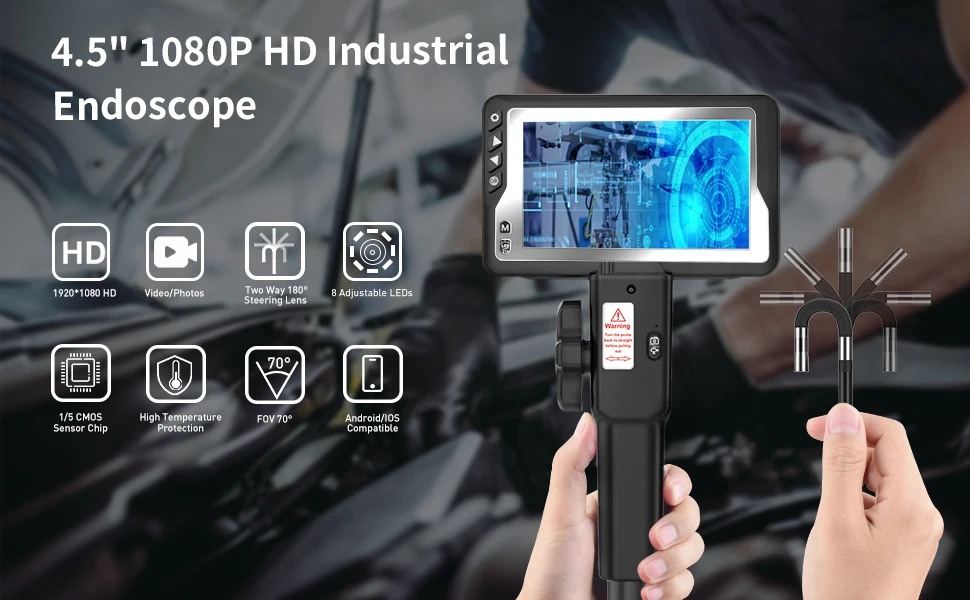 Popular Ralcam 8.5Mm 2M camera Hd With 4.5Inch Ips Videoscope Industrial Borescope