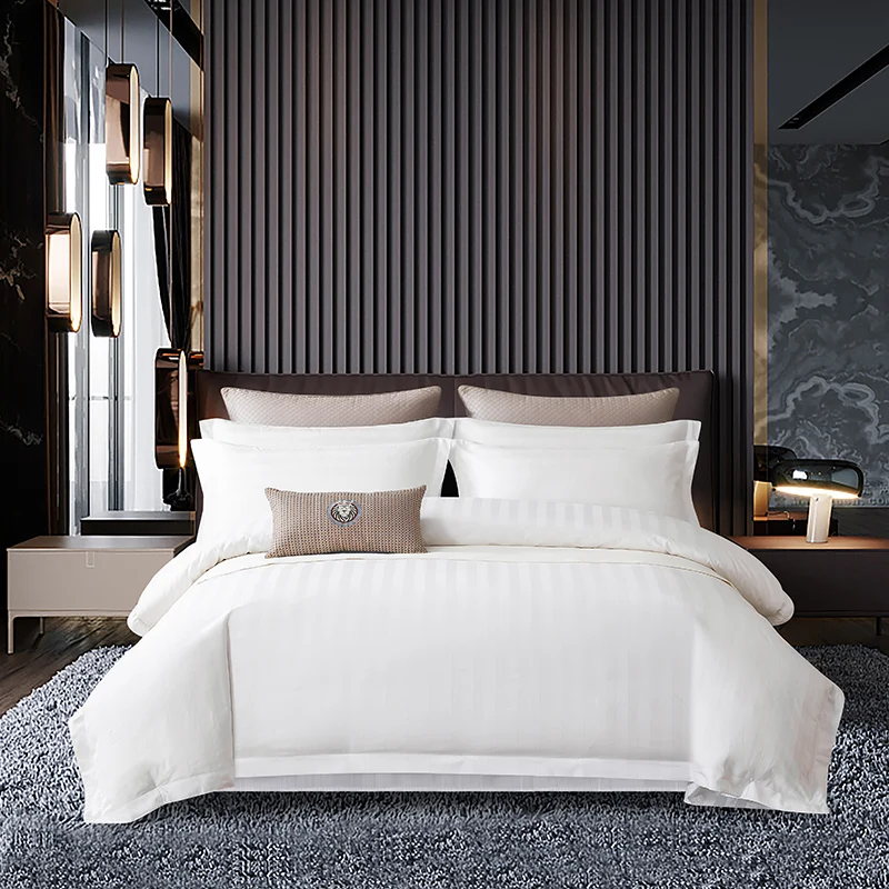 100% Cotton Queen Size Luxury Bed Linen Hotel Bedding Set