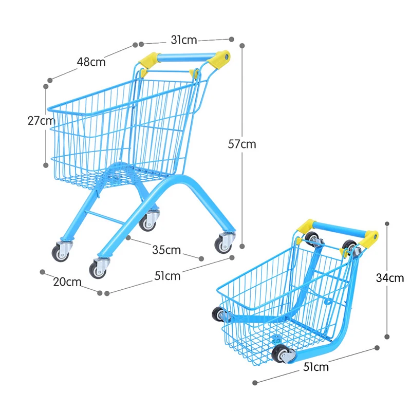 grocery Supermarket folding metal children cart supermarket trolly