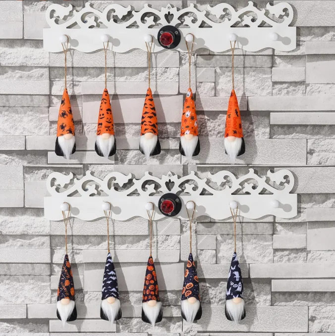 Halloween Gnomes Decorations Plush Halloween Vampire Gnome Decor With Witch Hat Bat Scandinavian Tomte Doll Elf Halloween Table