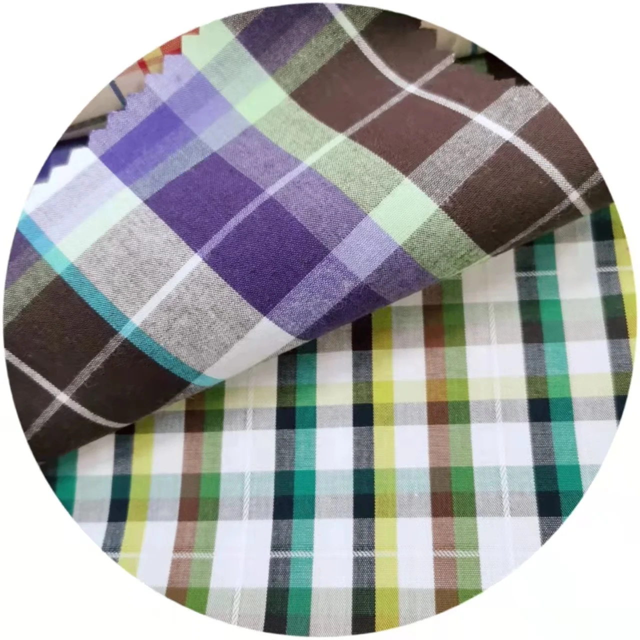 yarn dyed checks shirting plaid  cotton woven fabric 100% cotton jacquard fabric