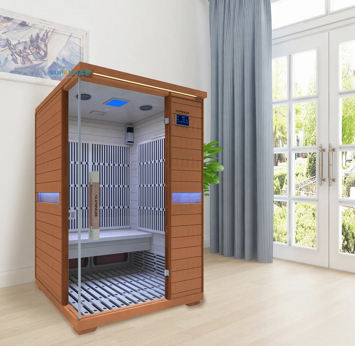 Канадская импортная красная Снежная сосна домашняя Паровая комнатная Сауна для одного человека с сухим потоком инфракрасного излучения