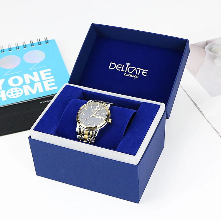 Custom Logo Luxury Gift Flat Wrist Brand Aluminium Metal Mechanical Watch Band Wooden Strap Case Box Packaging Watch Boxes