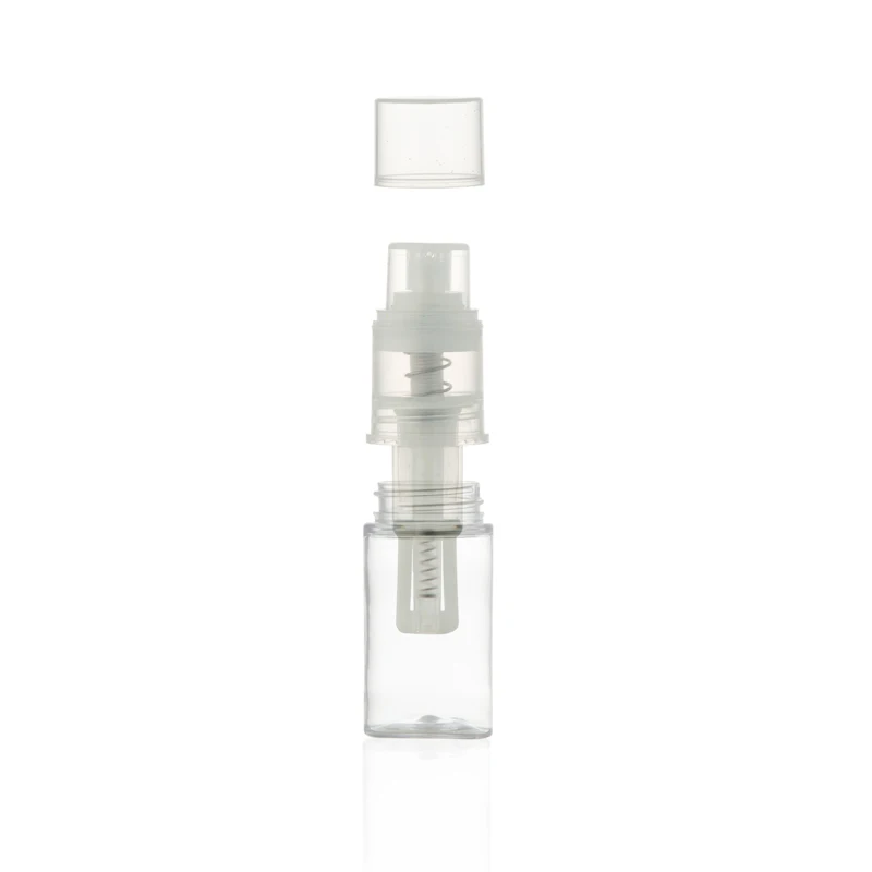 14ml Refillable white PET baby powder spray pump plastic bottle for powder