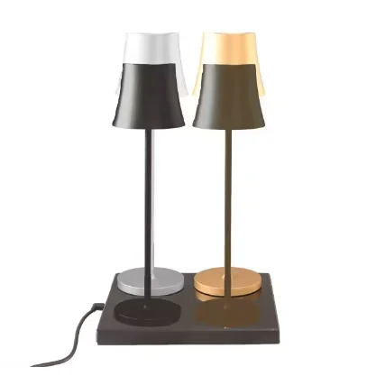 Table lamp, lamp body separation, wireless charging base, rotating 3pin wireless charging connector, magnetic connector