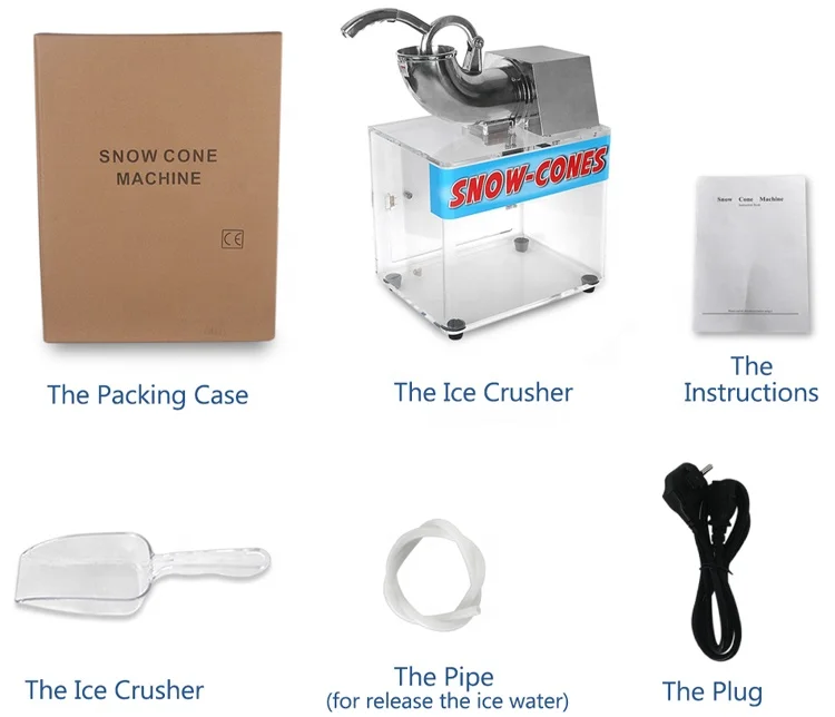 2024 Commercial Ice Crusher Electric Snow Cone Machine With Dual Blades Shaved Ice Machine Price For Family Restaurants Bars