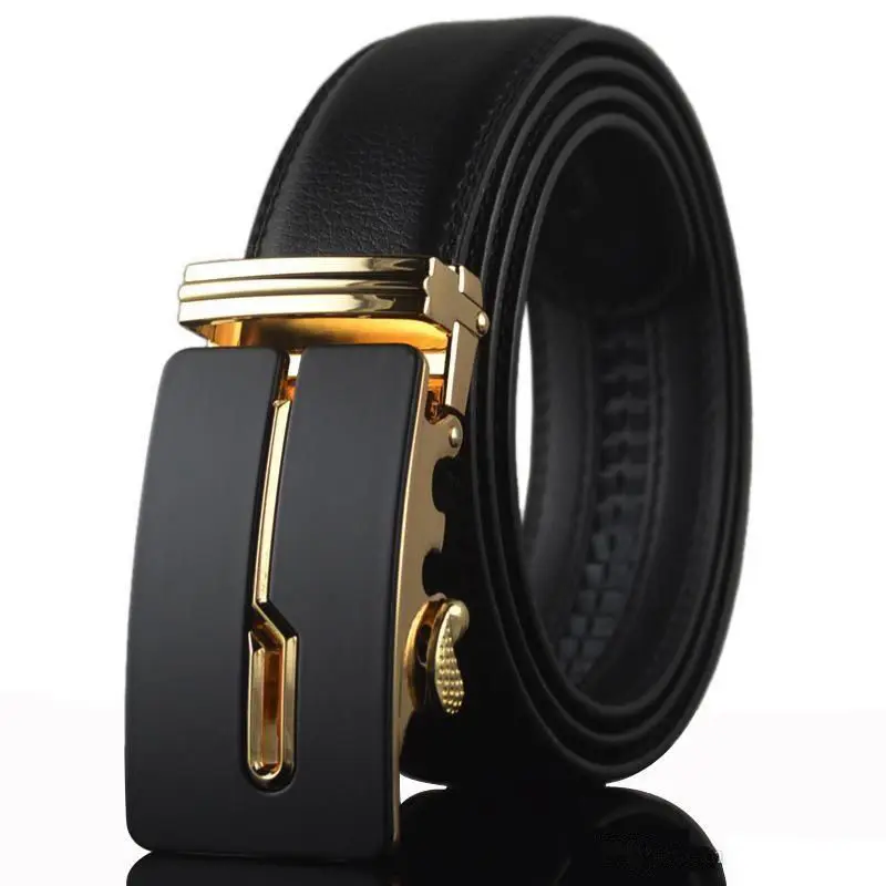 PW007 Luxury Male Belts Business Genuine Leather Ratchet Dress Belts Classics Vintage Automatic Gold Men Belt (1600465956551)