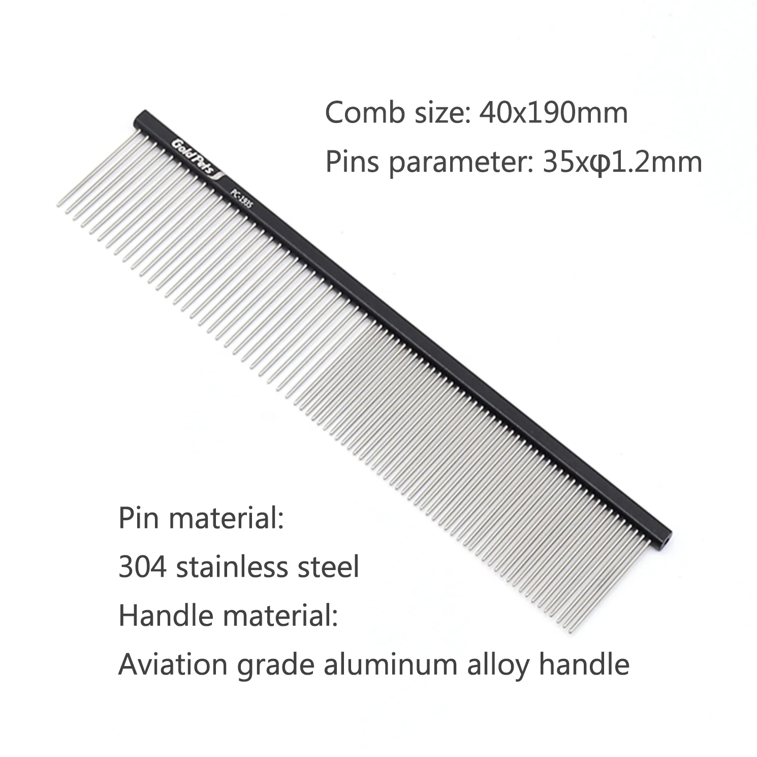 Professional Custom Logo Pet Comb Stainless Steel Comb With  PC1935