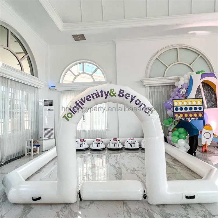 Распродажа надувной автомобильный гоночный трек с воздушным насосом для детской вечеринки