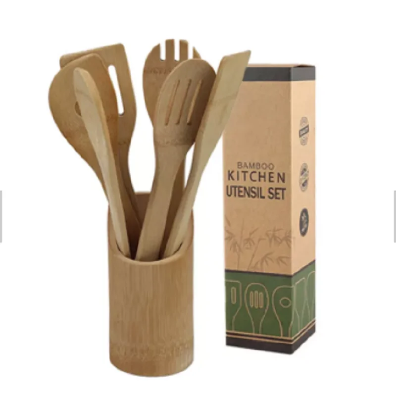 Amazon hot selling bamboo kitchen tools bamboo kitchen utensils bamboo kitchenware