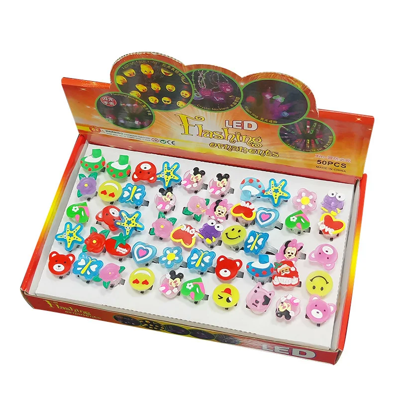 Christmas Party Toy Light Glowing Toys Luminous Glitter Light Up Ring  Kids Led Light Up Finger Ring