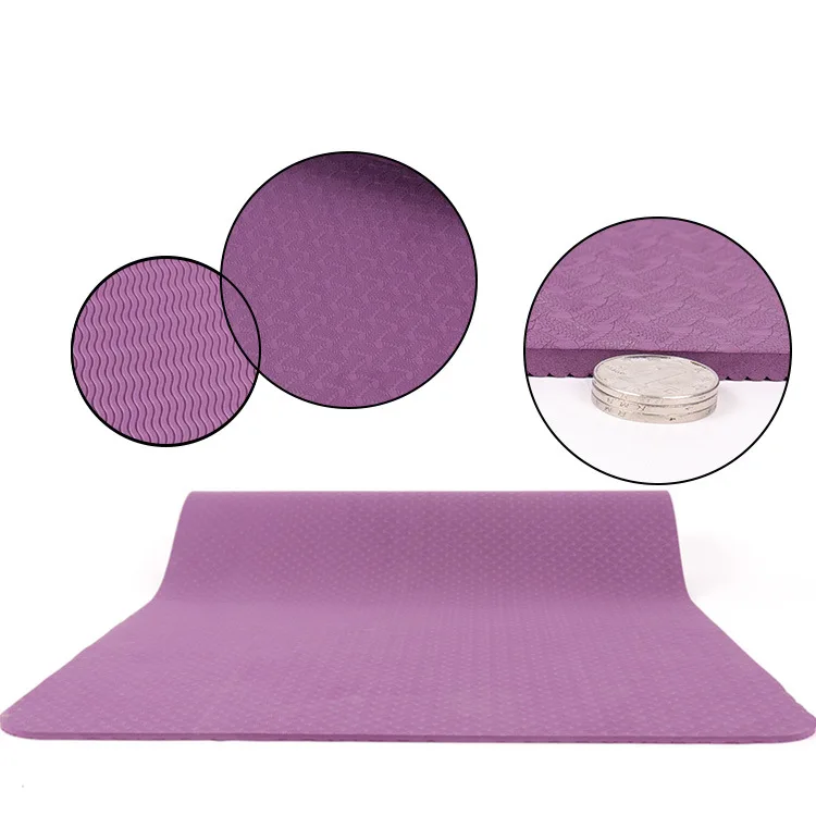 TPE 6-8mm Yoga Mats Double Layer Tpe Mat Anti-slip Fitness Friendly Gym Matting Instructional