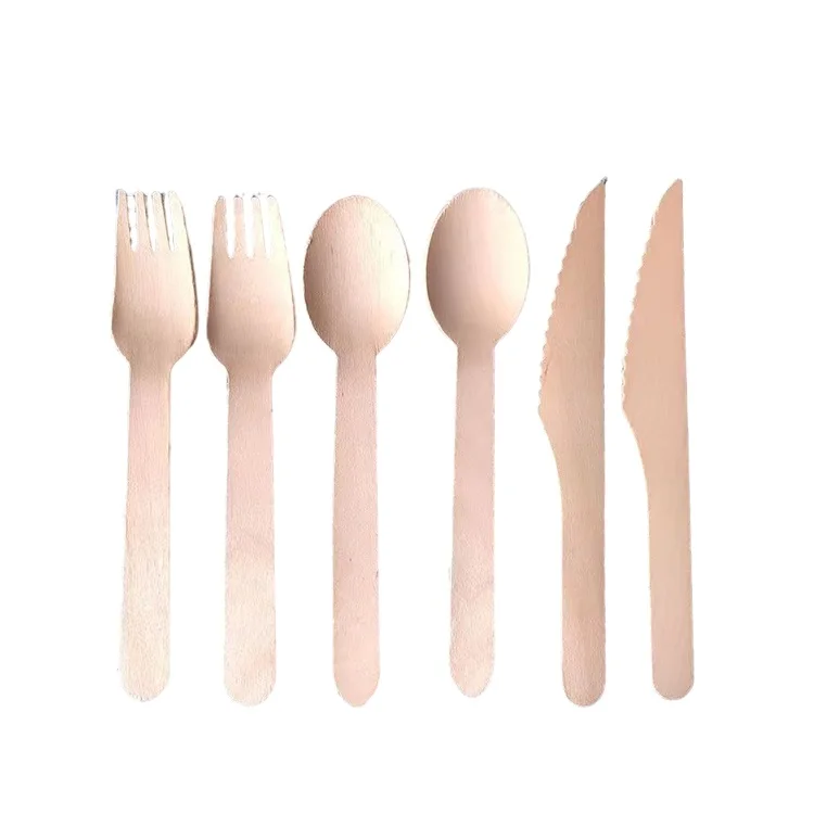 Самая полезная деревянная ложка-вилка, дешевая Роскошная одноразовая посуда из березы для продажи