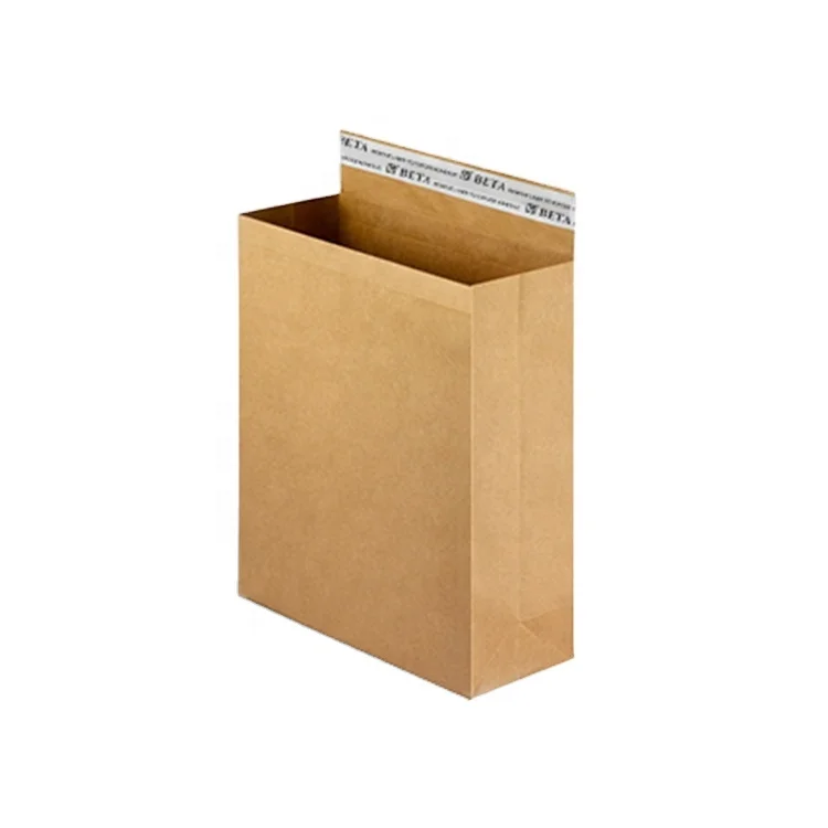 Biodegradable kraft paper mailer bags shipping bags cardboard rigid kraft flat bottom expandable envelope for clothing