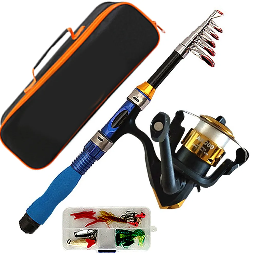 telescopic fishing rod and reel combo pen fishing rod