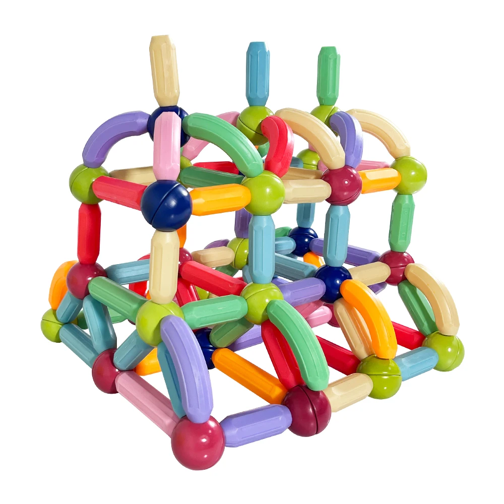 36PCS ABS 3D Magnet Balls and Rods DIY Building Block Set Educational Magnetic Sticks for Children Magnetic Rods and Balls