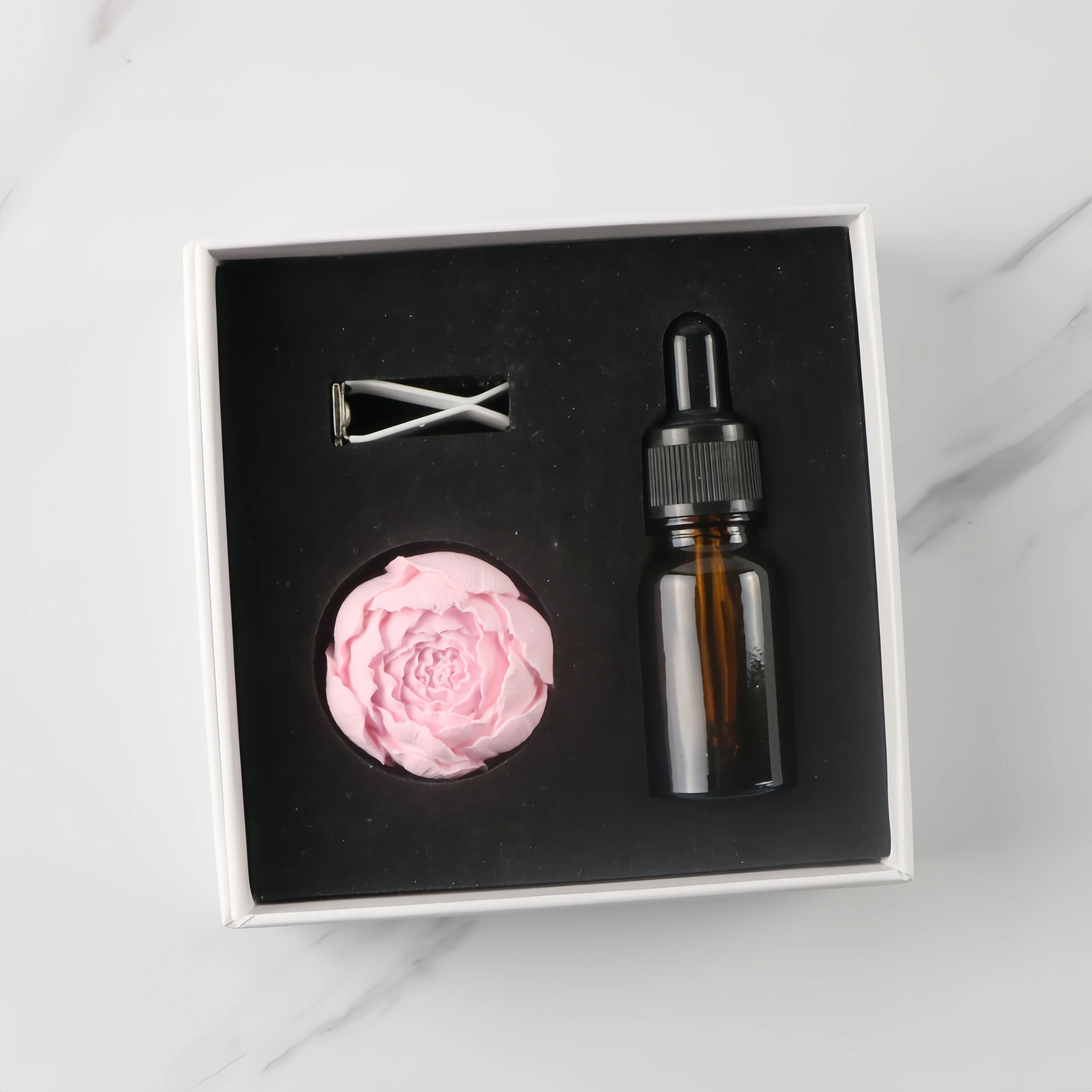 FinRu Wholesale Pink Ceramic flower aromatherapy Essential oil Stone car decorative air freshener vent clips diffuser