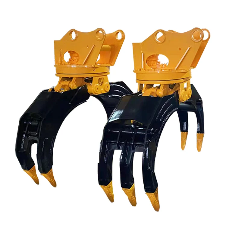 Гидравлический захват для древесины поворотный двухцилиндровый экскаватор деревянный грейфер 5 тонн 10 20