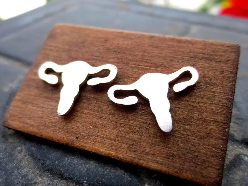 Tiny Uterus Studs Women Men Medical Health Care Post Earring Unique Science Biologic Jewerly Gift