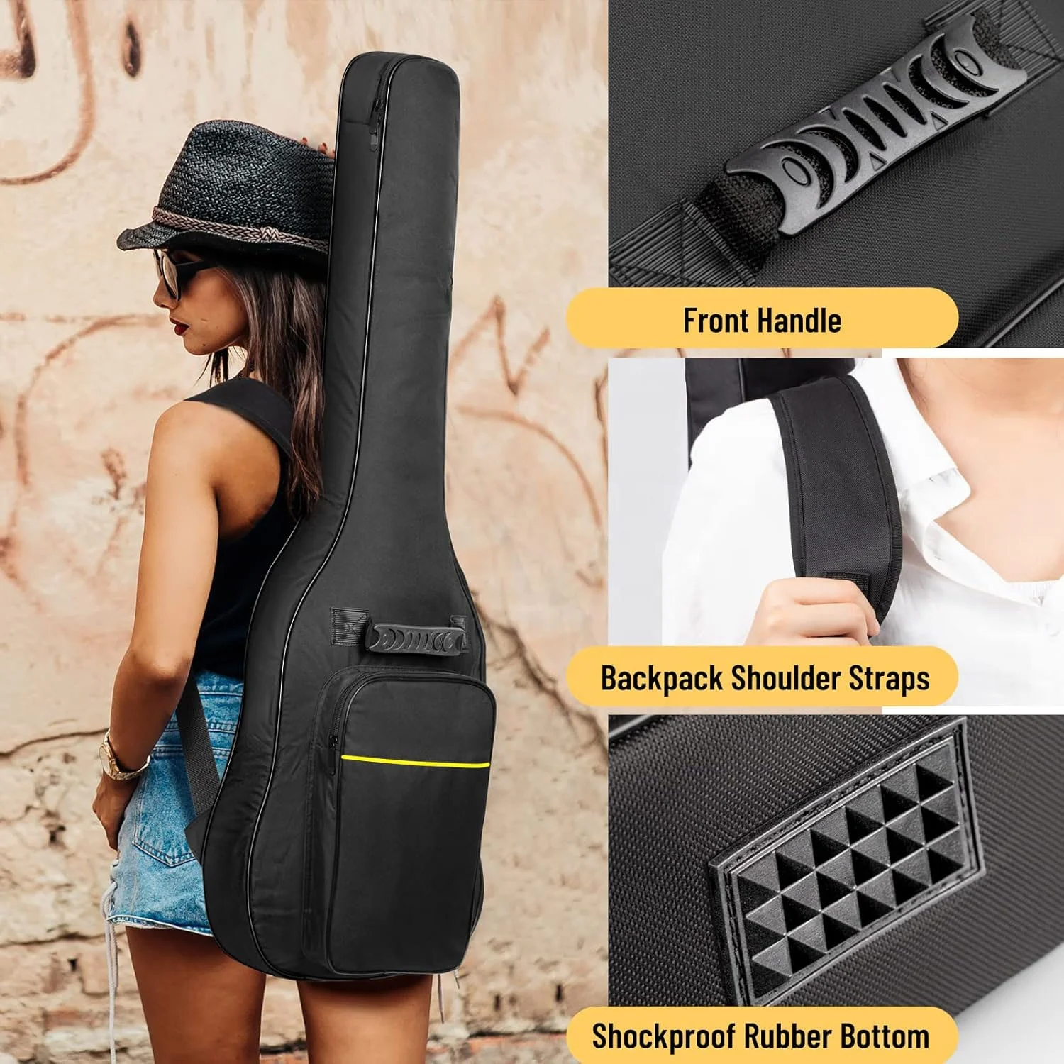 Upgraded Premium Version for 40 41 42 Inch Acoustic Guitar Gig Bag Water Resistant Guitar Case Soft Guitar Backpack Case