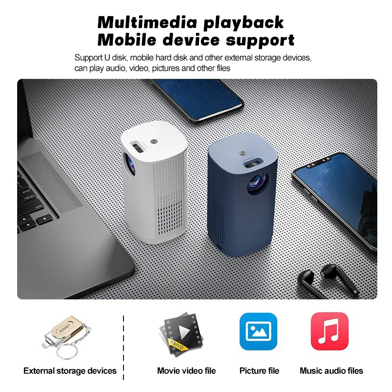 Factory Projectors with Android TV 11.0 Support 1080P Portable Projector 4k Android Smart Bluetooth WiFi and Bluetooth Screen