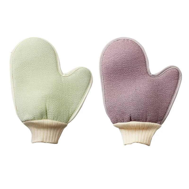 Wholesale Moroccan Kessa Gloves Exfoliating Body Mitt Customized Black Bag Eco Shower Sponge Luffa Bath Pouf with Silk