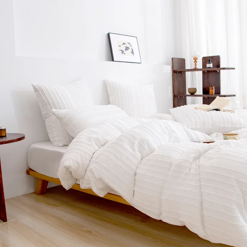 100 Cotton 24 Pieces Sheet & Pillowcase Wholesale Linen Bedding Duvet Set home Deep Pockets With Quilt