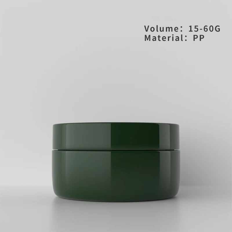 Luxury 15G 20G 40G 60G Round Wide Mouth Dark Green Lush Plastic Cream Jar With Lid For Cosmetic Lip Balm