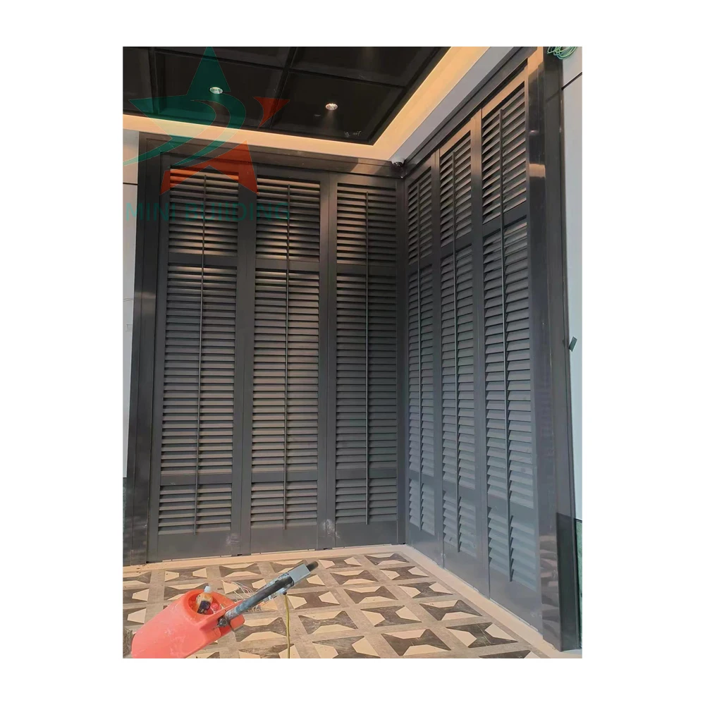 retractable louver window accordion folding window shutter wooden folding door