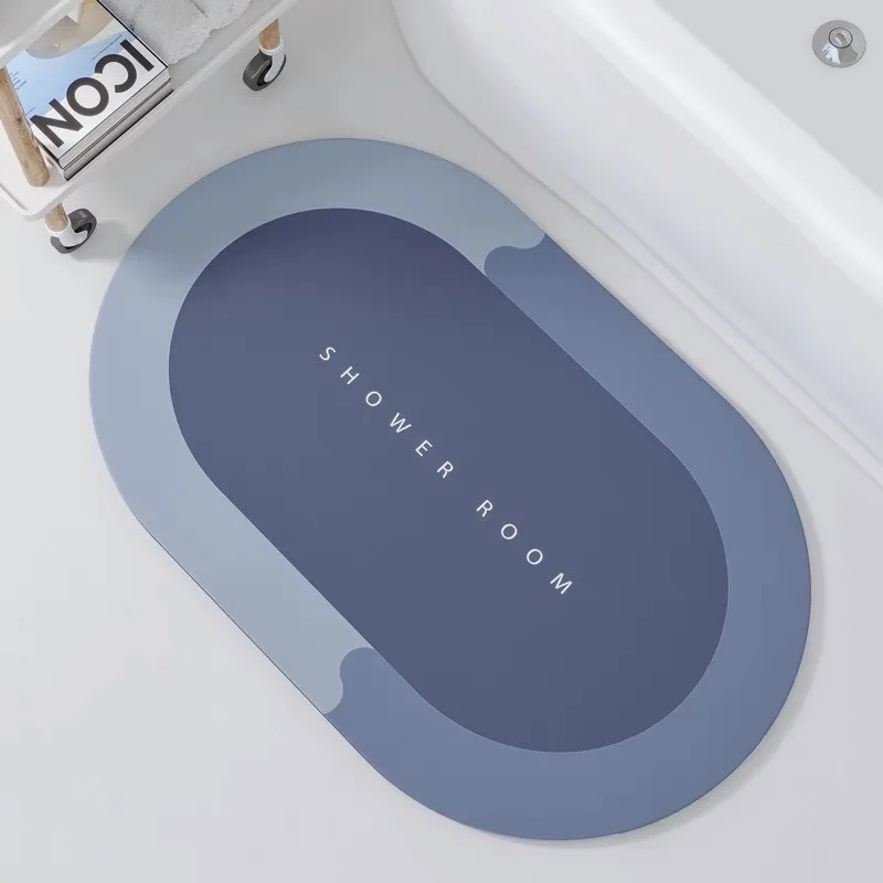Bathroom Mat Absorbent Customize Modern Simple Non Slip Diatom Mud Quick Drying High  Home Oil proof Kitchen Bath Mat