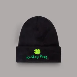 Cheap winter custom woven knitted clouchy dog wool unisex designer girl hats beanie fisherman custom logo cap for men women