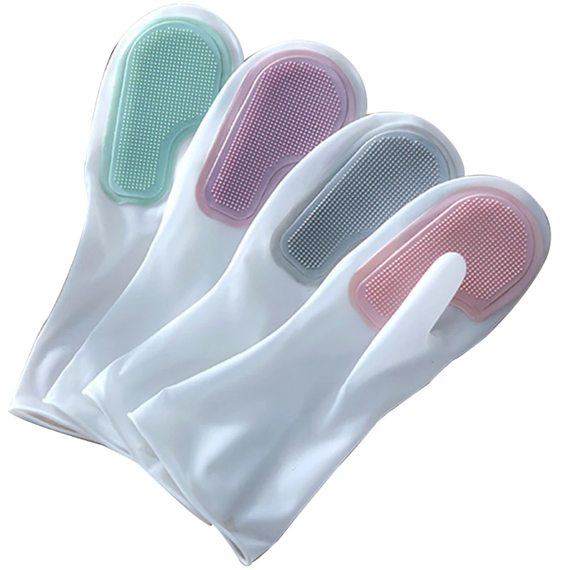 New Magic Brush Dishwashing Gloves Household Rubber Silicone Skin Kitchen Cleaning Sponge Wipe Decontamination Waterproof Brush