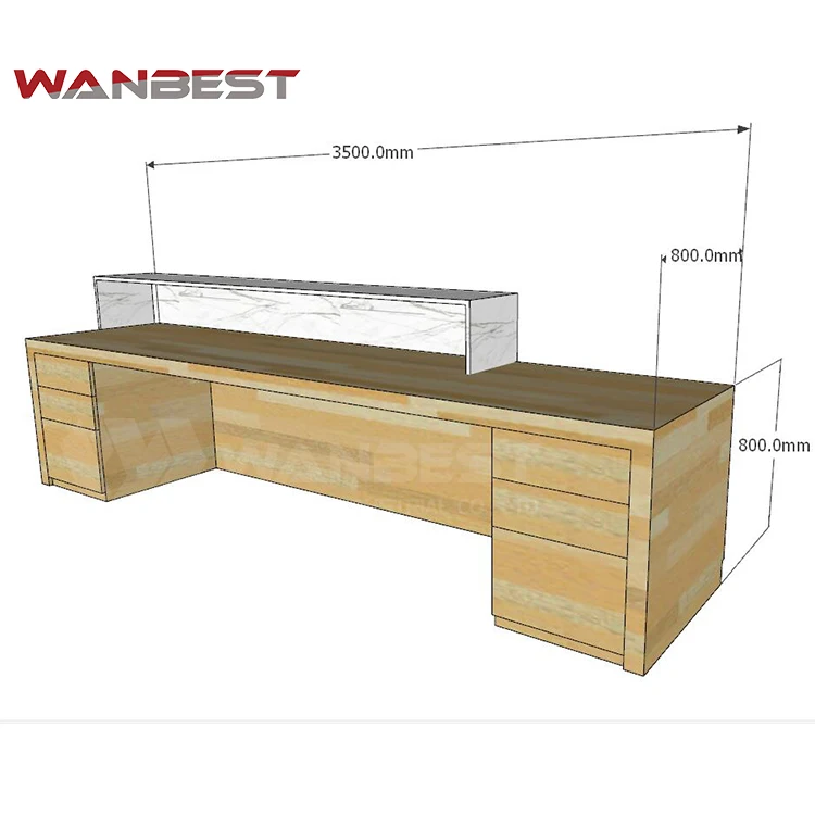 New Design Marble Beauty Salon Wooden Office Furniture Reception Desk Counter Design