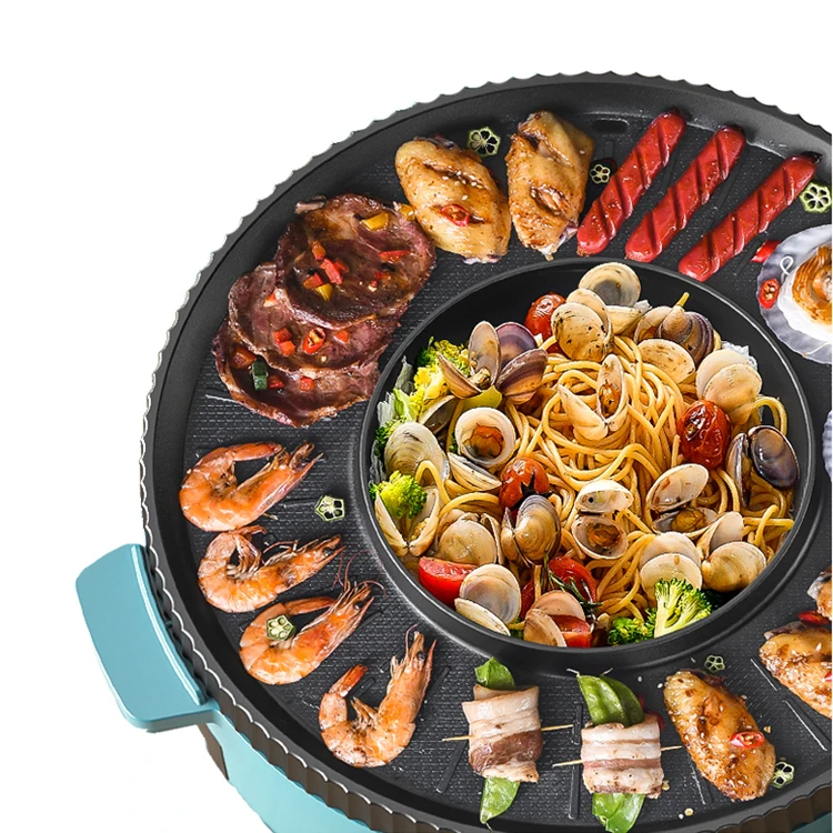 Электрическая сковорода Shabu раздельная Нескользящая портативная кухонная горелка плита горячий горшок для